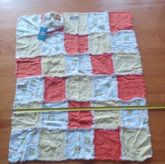 Handmade Reversible Quilted Rag Patchwork Blanket Bedding Play Mat Duck Pattern - Picture 6 of 11